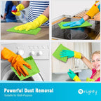 Orighty Microfiber Cleaning Cloth, 24 Pack Highly Absorbent Cleaning Supplies, Reusable Clean Rags for House, Microfiber Cloth for Kitchen, Window, Car Care, 11.5x11.5 inch Green