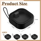 Kathfly 4 Pcs Black Hair Tie Organizer Portable Hair Accessory Storage Containers Stackable Tie Bobby Pin Holder Home Cotton Swab Dispenser Accessories Jewelry Organizer Box