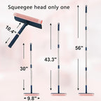 Professional Window Squeegee,2-in-1 Window Cleaner with 56" Long Stainless Steel Handle,Window Washing Kit, Glass Door Cleaner,Multi-Use Car Windshield Cleaning Tool for Gas Station, Glass,Shower