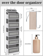 Over The Door Organizer, 5 Shelves Closet Door Hanging Organizer with 10 Mesh Pockets, Nursery Closet Organizer, Baby Essentials, Dorm Room Essentials for Girls