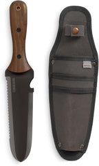 Barebones Hori Hori Classic - Garden Knife - Heat-Tempered Stainless Steel Blade and Walnut Handle - Gardening Knife and Sheath Bundle (Walnut/Black)