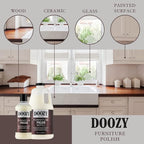 Doozy 64 oz Furniture & Cabinet Polish for All Wood & Metal, Leather & Glass - Oak, Teak, Dark & Light Wood - Best to Clean, Restore, Protect, Shine & Conceal Fine Surface Scratches