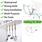 JINSHUNFA Adhesive Wall Hooks for Hanging Heavy Duty Towel Coat Hooks Waterproof Transparent Hook for Bathroom Shower Kitchen Keys Door Outdoor Home Improvement Utility Hook 8 Pack
