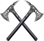 JXE JXO Camping Axe, Throwing Tactical Tomahawk with Spike, Survival Hatchet with Sheath, Nylon Fiber Handle for Outdoor Survival Hiking Camping （2 Pack）