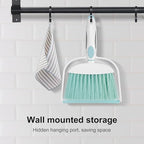 NACENA Small Dust Pan and Brush Set, Mini Broom and Dustpan Set Small Hand Broom and Brush Combo Dust Pan for Home Cleaning Drawers Desktop Sofas and Outdoor, Blue