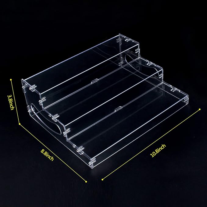 evron Pantry Organization and Storage Clear Plastics Spice Rack Organizer for Cabinet & Countertop (ASSEMBLY REQUIRED) 3 Tier Organizer Versatile Tierd Shelf Organizer 10.5"