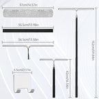 Squeegee for Shower Glass,Shower Squeegee for Glass Doors,Telescopic Window Squeegee for High Windows,Includes Towel Sleeves,Replacement Silicone Blade&Hooks,2 in 1 Queegee for Window Cleaning Kit
