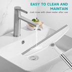 NACENA Silicone Floor Squeegee, 54-in Adjustable Long Handle Multifunction Silicone Broom, Sweep and Scrape 2 in 1 Household Cleaning Broom for Floor, Deck, Bathroom, Kitchen, Pet Hair, Glass, White