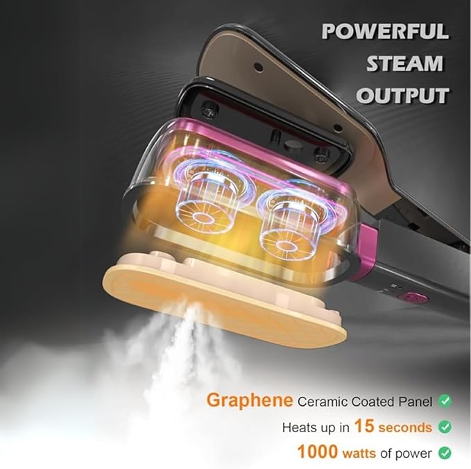 Travel Iron Steamer for Clothes, Portable 3-in-1 Handheld Steamer, Fast Heat-up, 10 Mins Continuous Steam, 180° Rotatable Handheld Press Iron for Clothes