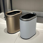 9L/2.4GALSlim Bathroom Trash Can, 12 * 7.75 * 13.67 inches, Stainless Steel with PP Inner Bucket, Smooth, with Garbage Bag Inner Lining, Suitable for bathrooms, bedrooms, Offices, Hotels