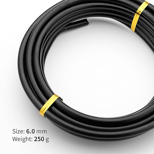 Black-6.0-Anodized Aluminum Bonsai Training Wire 250g Large Roll,Many Size to Choose,KSVZS Bendable Metal Wire for Crafts,Sculpting,Armature and Daily Use,Necessities for Family