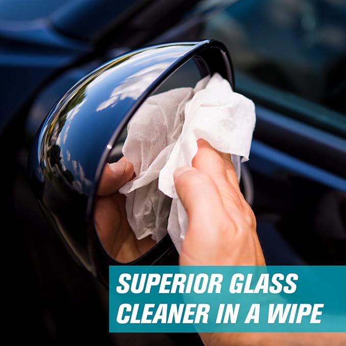 Invisible Glass 90166-6PK Large Glass Cleaning Wipes for Streak-Free Windows, Mirrors, and Glass, Lint-Free, Ammonia-Free, Tint-Safe, for Home and Auto, Canister, 28 Wipes, Pack of 6