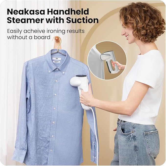 Neakasa Magic 1 Vacuum Steamer, Handheld Travel Garment Steamer for Clothes, 2300Pa Suction for Clothes Grips, Steamer Iron 2 In 1 (for 110-120V Use)