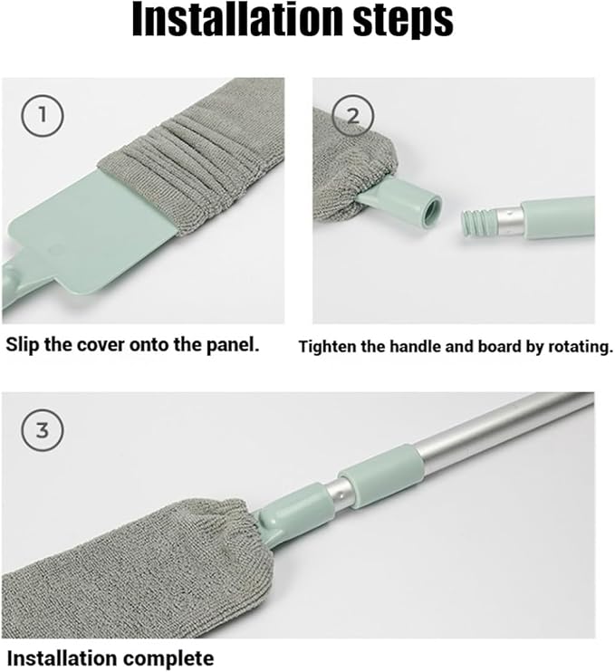 Retractable Gap Dust Cleaner – 38" Extendable Microfiber Duster with Bendable & Removable Head, Washable Brush for Easy Cleaning Under Furniture, Appliances & Sofas (1Set)