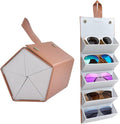 Kenpal Sunglasses Storage Organizer Holder Foldable Travel Case with 5 Slot Compartments for Multiple Glasses