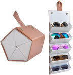 Kenpal Sunglasses Storage Organizer Holder Foldable Travel Case with 5 Slot Compartments for Multiple Glasses