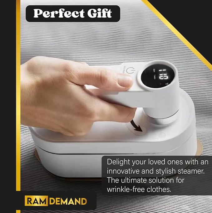Steamer for Clothes – Handheld Portable Clothes Steamer for Travel and Home – Compact Garment Steamer with Fast Heat-Up – Lightweight Wrinkle Remover by Ram Demand