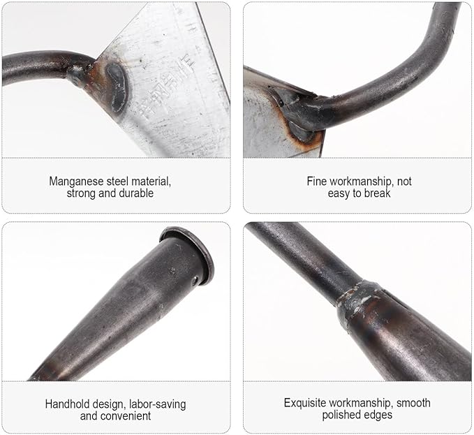 DOITOOL Iron Triangle Garden Hoe 12.4 Inch Weeding Hoe Stainless Steel Blade Manual Weeder Garden Tool for Weeding Gardening Loosening Edging Cultivating Farm