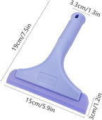 Super Flexible Silicone Squeegee, Auto Water Blade, Water Wiper, Shower Squeegee, 5.9'' Blade and 7.5'' Long Handle, for Car Windshield, Window, Mirror, Glass Door, Purple