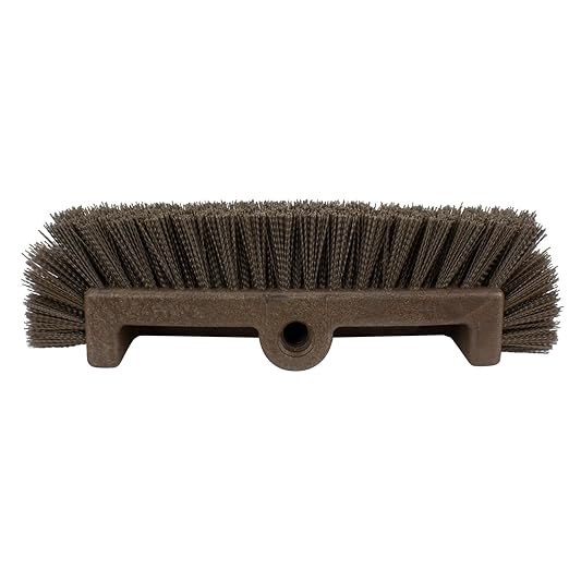 SPARTA Multi-Level Tile Scrub Brush 12" Wide Brush Head, Heavy-Duty Tile Cleaning Brush with End Bristles for Commercial Tiles, Tubs and Floor, Plastic, 12 Inches, Brown, (Pack of 12)