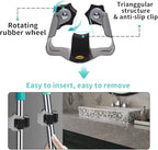 3-H 10 Pack Mop and Broom Holder Big Size Hanging 1 KG Extra, Broom Holder Wall Mount for Hanging and Organizing Shove Rake Yard Tools in Garage Garden Shed Laundry Kitchen up to 1.45 Inch (black)
