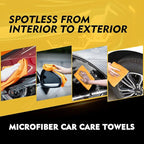 HOMEXCEL Yellow Microfiber Cleaning Cloths 12 Pack, 12.5 x 12.5 inch Microfiber Towel for Cars, Ultra Absorbent Car Washing Cloth, Lint Free Streak Free Cleaning Rags for Car, Kitchen, and Window