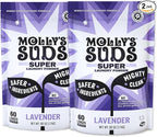 Molly's Suds Super Powder Detergent | Extra Strength Laundry Soap, Stain Fighting | Sensitive Skin | Simple, Effective Ingredients | Lavender, 120 Loads Total (2 Pack)