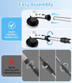 Electric Spin Scrubber with 3 Speed, Adjustable Extension Handle, 8 Brush Heads,Cordless Power Cleaning Brush for Bathroom, Tile, Kitchen-Black