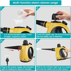 Handheld Steam Cleaner, Pressurized Steam Cleaner, Multi-Purpose Powerful Home Use Steamer for Cleaning, Car, Bathroom, Shower, Upholstery