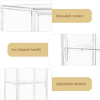 Large Clear Acrylic Display Case Shoe Storage Boxes With An Adjustable Divider,2 Pack 2 Tiers Clear Plastic Stackable Storage Bins With Lids Display Acrylic Box With Magnetic Door