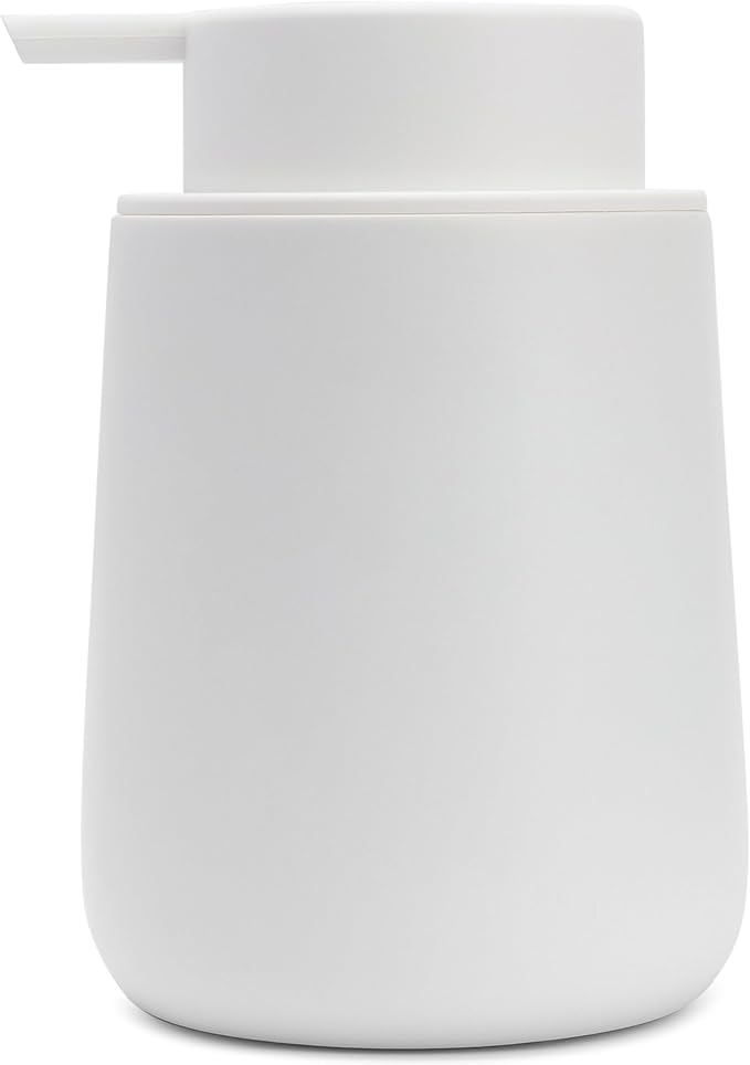 Matte White Hand Soap Dispenser Pump, 9 oz Rustproof Liquid Dish Soap Dispenser Bottle for Various Places Such as Kitchen, Countertop, and Bathroom