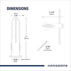 Ribbed Wall Anchors #8-#10 1-Inch with Screws 100-Pack, White, Plastic Anchor for Drywall/Concrete, Pan Head Phillips Screw Included