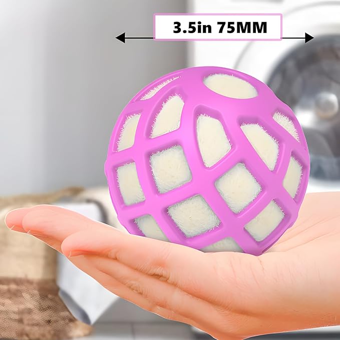 Dryer Balls – Patented Silicone Guard, Natural Wool Core, Super Anti-Tangle & Saves Drying Time, Reduces Static & Noise, Natural Fabric Softener, XL 3" (Pink Light Blue Lavender, Pack of 6)