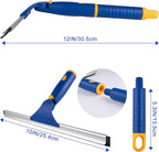 ITTAHO Shower Squeegee for Glass Doors, All-Purpose Anti-Slip Window Squeegee with 2 Blades, Window Cleaner Tool for Shower Doors, Windows, Bathroom and Car Windshields