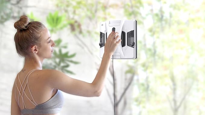 HOBOT-2S Window Cleaning Automatic Robot with Ultrasonic Water Spray, Intelligent Cleaning, AI Smart Route Plan, Dual Replaceable Water Tanks, and Control via Smartphone or Remote