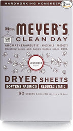 Mrs. Meyer's Clean Day Dryer Sheets Lavender, 80 Count (Pack of 2)
