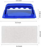 YoleShy Shower Scrubber Non-Scratch Bathtub Scrubber Heavy Duty Scrub Pad with Handle for Bathroom Tile Bathtubs Shower Tile Sink Pool Tile Spas (Blue)