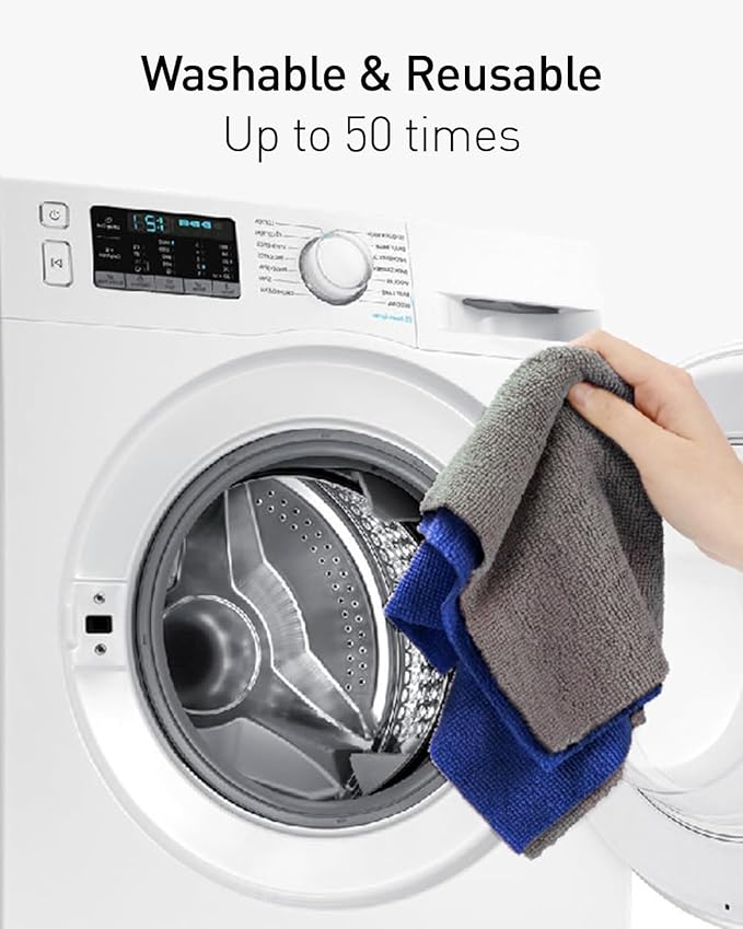 Fantasticlean Microfiber Cleaning Cloth Roll -75 Pack, Tear Away Microfiber Towels, 12" x 12", Reusable, Washable, Scratch Free, Ultra Absorbent for Car, Home Supplies (DimGray)