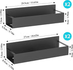 Magnetic Water Bottle Holder for Refrigerator, Cup Holder Organizer for Stanley and Tumbler for Kitchen, 4 Pack, Metal Black