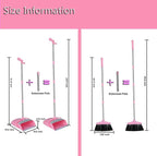 Broom and Dustpan Set, Broom with Dustpan Combo Set for Home Office Kitchen(Pink)