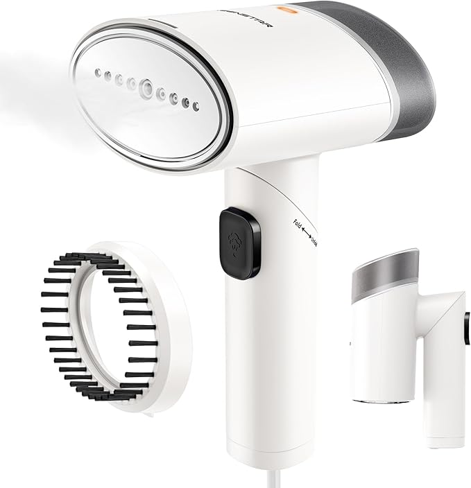 Travel Steamer for Garments with Dual Voltage for Worldwide Use, 120V/220V Foldable Handheld Fabric Wrinkle Remover,15s Fast Heat-up, 1200W Horizontal & Vertical Steaming, 1.9 Pounds