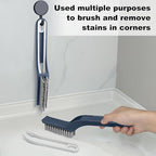 Cleaning Brush - QAGOBDI Hard Bristle Crevice Cleaning Brush for Household, Bathroom, 2 PCS Bathroom Gap Brush with Long Gandle Embedded Stolen Goods Clip