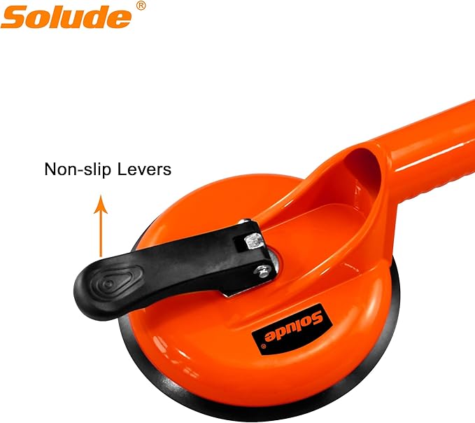 SOLUDE 2 Pack Glass Suction Cups,Aluminium Heavy Duty Vacuum Handle Glass Holder for Lifting Large Glass/Window/Tiles/Mirror/Granite/Floor Gap Fixer/Windshield Removal & Install Tool