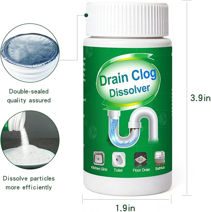 4pcs Pipe Dredge, Bubble Bombs Drain Cleaner, Powerful Sink and Drain Cleaner, Portable Powder Cleaning Tool, Super Clog Remover, Powder Agent for Kitchen Toilet Pipe Dredging