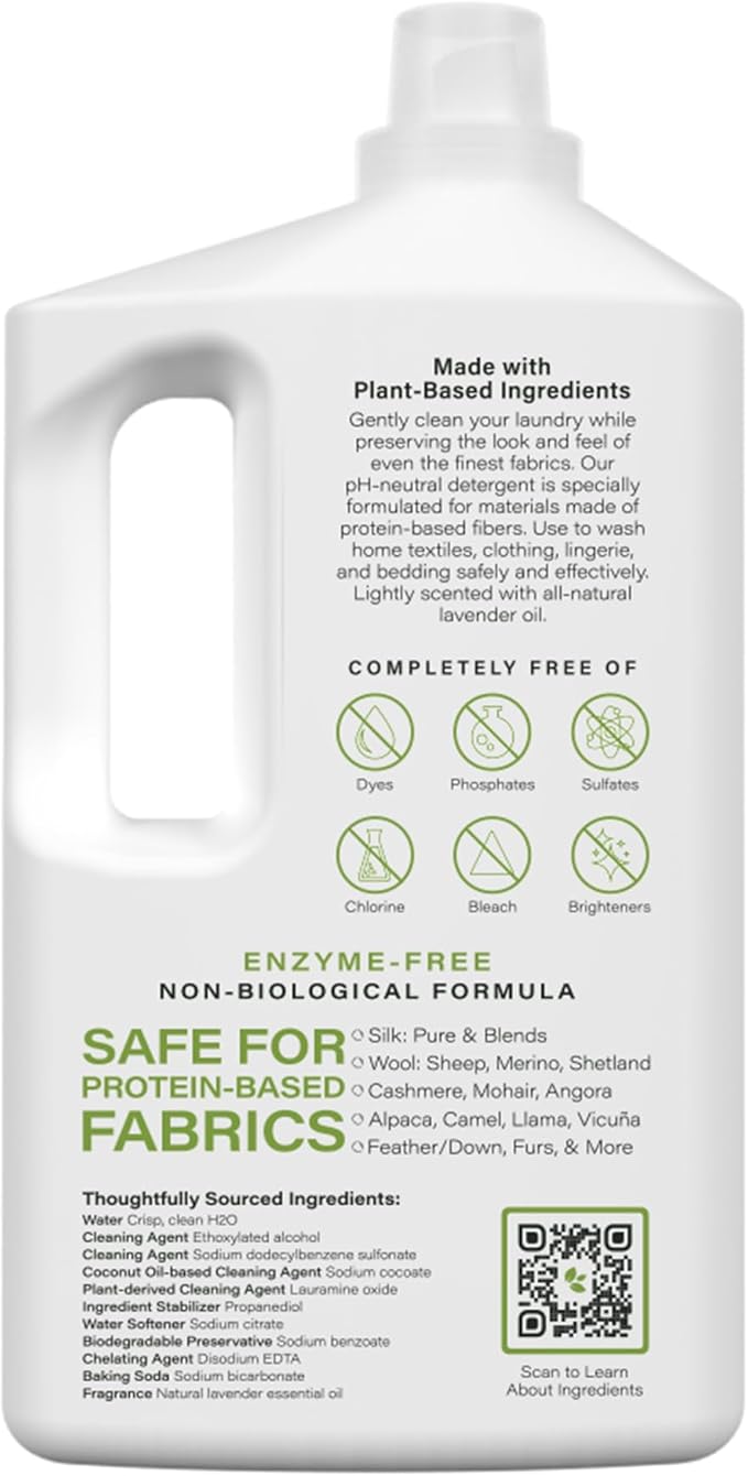 Heritage Park Silk & Wool All-Natural Lavender Mist Scent, pH-Neutral Laundry Detergent - Enzyme-Free, Concentrated Up to 128 loads (64 fl oz)