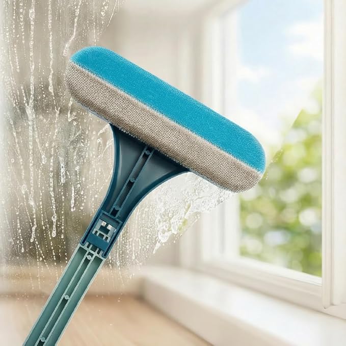 Window Screen Cleaning Brush,2 in 1 Window Screen Cleaner Tool with Squeegee,Mesh Screen Cleaner,Multi-Purpose Cleaning Brush for Patio, Door, Porch Screens (2 Yellow)