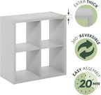 Furinno Cubicle Open Back Decorative Cube Storage Organizer, 4-Cube, Light Grey