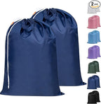 Polecasa Heavy Duty Large Laundry Bag with 130gsm Tear Resistant Fabric and Handles, Easy to Carry Dirty Clothes Drawstring Bag,Perfect for College Dorm, Travel, 2 Pack 28”x36”, Navy