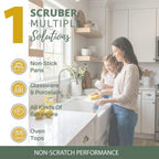Peachy Clean Kitchen Dish Sponge & Scrubbers, Fresh Lemon Scent, Non-Scratch, Odor-Resistant, Durable Silicone Dish Sponges for Kitchen.