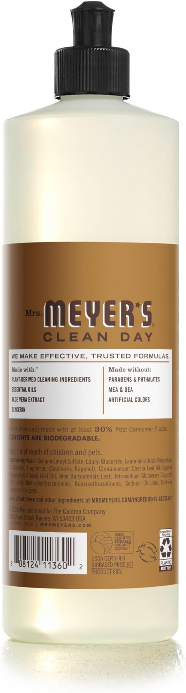 MRS. MEYER'S CLEAN DAY Dish Soap Acorn Spice, 16 Fl Oz